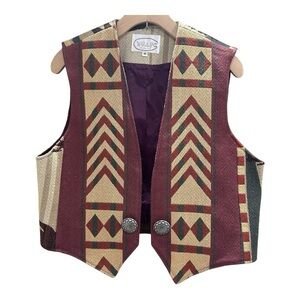 Vintage Bison American Native Western Yellowstone Vest Medium USA Made